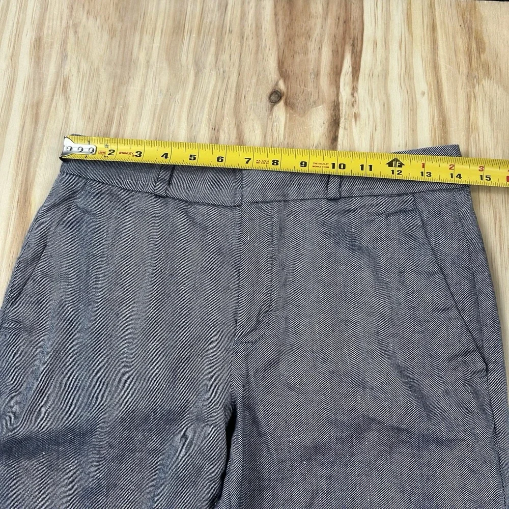Banana Republic Avery Pants Womens Size 4L Long Blue Linen Blend Trousers